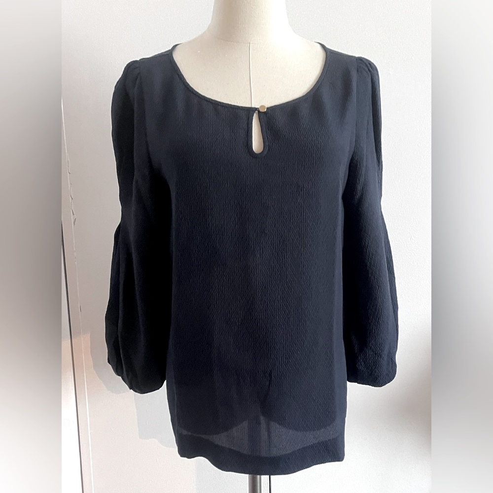 JCrew Collection blouson sleeve Birdseye weave Blouse 8